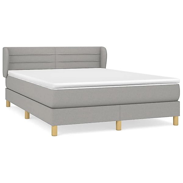 vidaXL Boxspringbett mit Matratze Hellgrau 140x200 cm Stoff1376807 günstig online kaufen