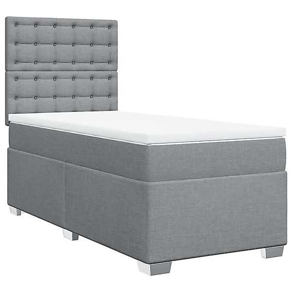 vidaXL Boxspringbett mit Matratze Hellgrau 90x200 cm Stoff 3292685 günstig online kaufen