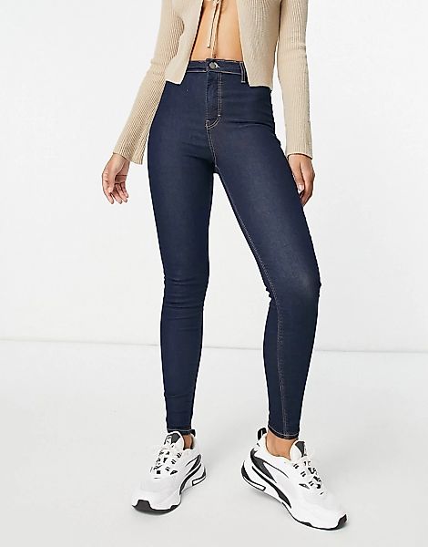 Topshop – Joni – Jeans aus einem recycelten Baumwollmix in Indigoblau günstig online kaufen
