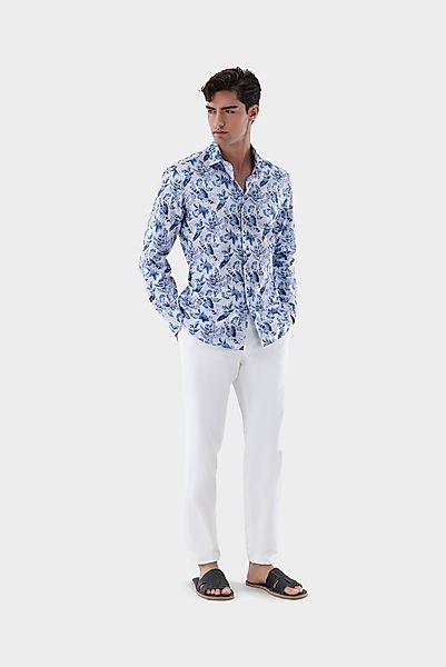 Popeline-Hemd mit Blumendruck Tailor Fit günstig online kaufen