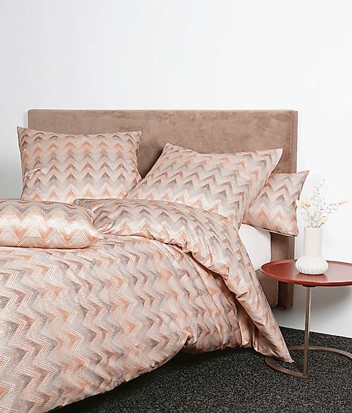 Janine Janine Mako-Satin Bettwäsche MILANO 45092 koralle peach Größe:  155x günstig online kaufen