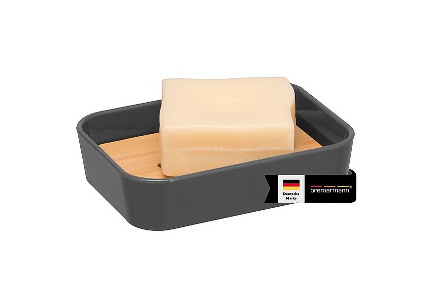 bremermann Seifenschale Seifenschale CALVI aus Bambus und Kunststoff, grau, günstig online kaufen