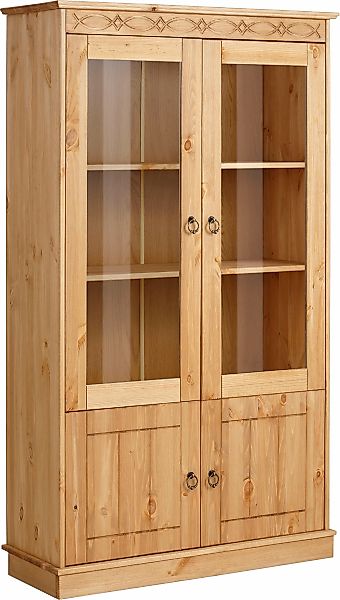 OTTO home Vitrine "Indra" aus massiver Kiefer, FSC, Höhe 145 cm, dezentes O günstig online kaufen