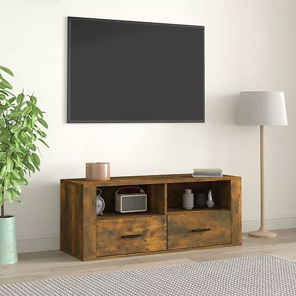 Vidaxl Tv-schrank Räuchereiche 100x35x40 Cm Holzwerkstoff günstig online kaufen