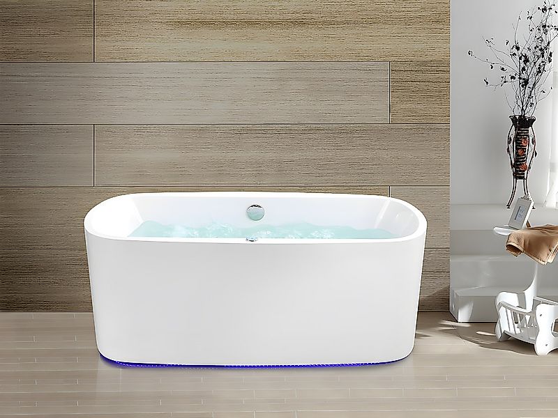 LED-Whirlpool Badewanne - 1 Person - 155 L - Weiß - SIRGAO günstig online kaufen