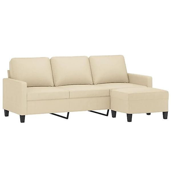vidaXL 3-Sitzer-Sofa mit Hocker Creme 180 cm Stoff 3201039 günstig online kaufen