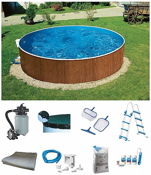 my POOL BWT Rundpool "MAONI 4" Aufstellpool in Holzoptik in verschiedenen G günstig online kaufen