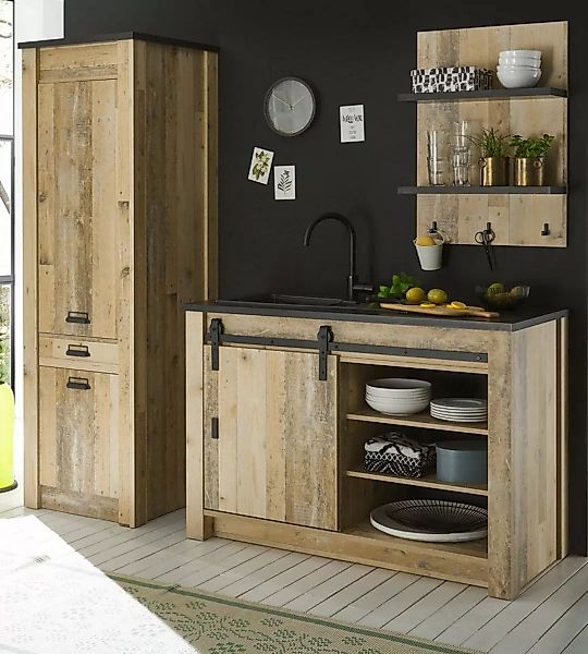 Furn.Design Küchenbuffet Stove (Küche in Used Wood Vintage, Schrankset 3-te günstig online kaufen