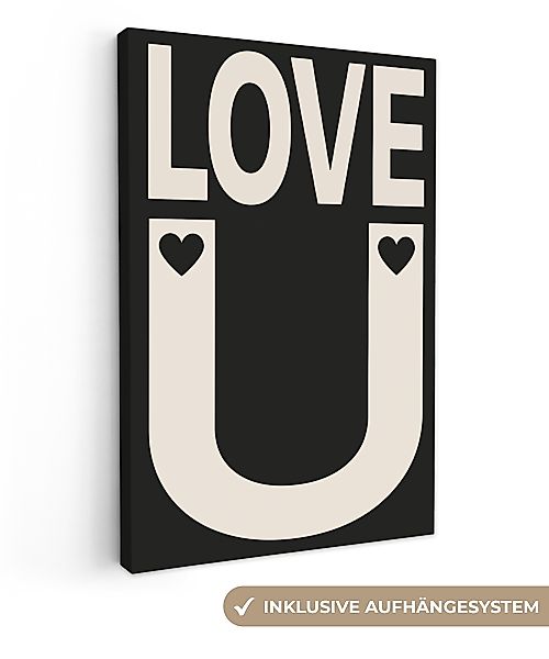 OneMillionCanvasses® Leinwandbild Liebe - Schwarz - günstig online kaufen