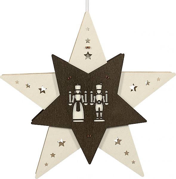 Weigla LED Stern »Fensterbild "Engel und Bergmannn" in Sternform«, 1 flammi günstig online kaufen