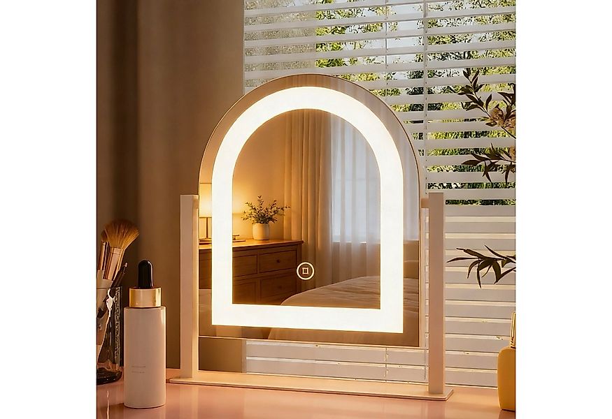 WDWRITTI Schminkspiegel mit Beleuchtung für tisch Kosmetikspiegel 3Lichtfar günstig online kaufen