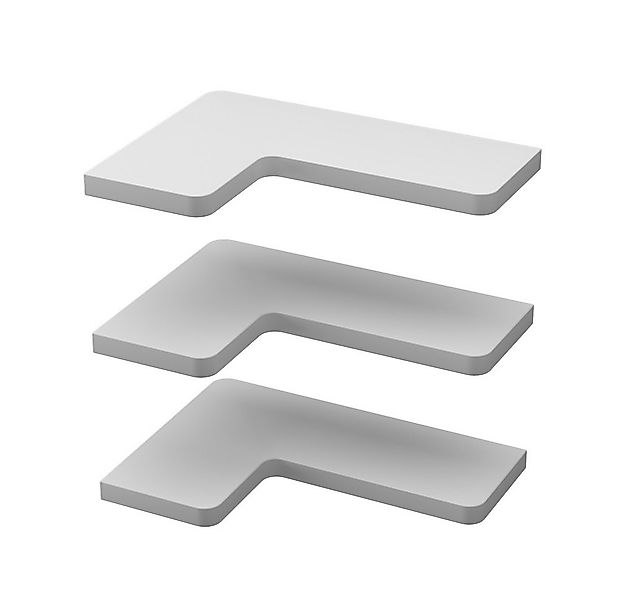 Vicco Eckregal Curva, Weiß, 40.5 x 2.5 cm 3er Set günstig online kaufen