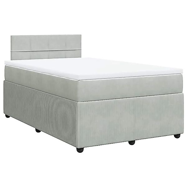 vidaXL Boxspringbett mit Matratze Hellgrau 120x190 cm Samt 3287686 günstig online kaufen