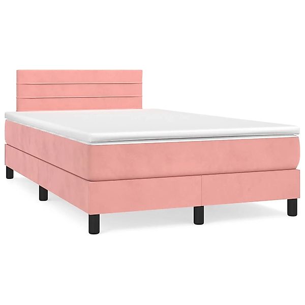 vidaXL Boxspringbett mit Matratze Rosa 120x200 cm Samt1389970 günstig online kaufen