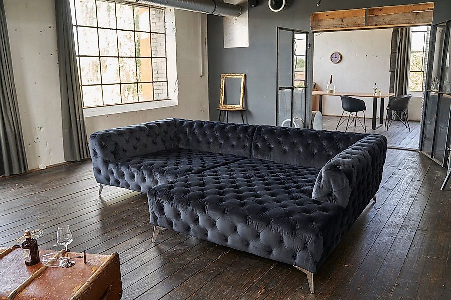 KAWOLA Ecksofa NARLA, Couch Chesterfield L-Form günstig online kaufen