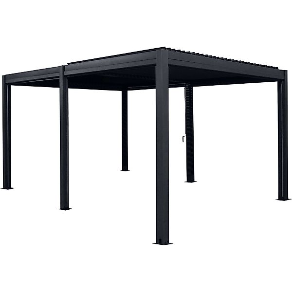 Floraworld Pergola mit Lamellen-Flach-Dach 4 m x 3 m Anthrazit günstig online kaufen