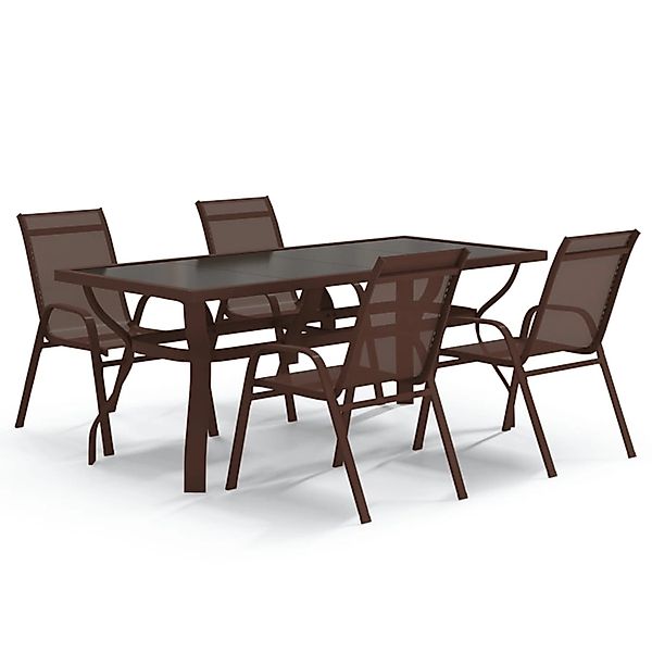 vidaXL 5-Tlg Garten-Essgruppe Braun und Schwarz 3095984 günstig online kaufen