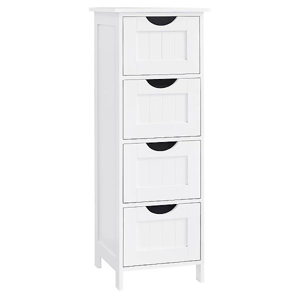 Songmics Badezimmerschrank Sofie mit 4 Schubladen Weiß günstig online kaufen