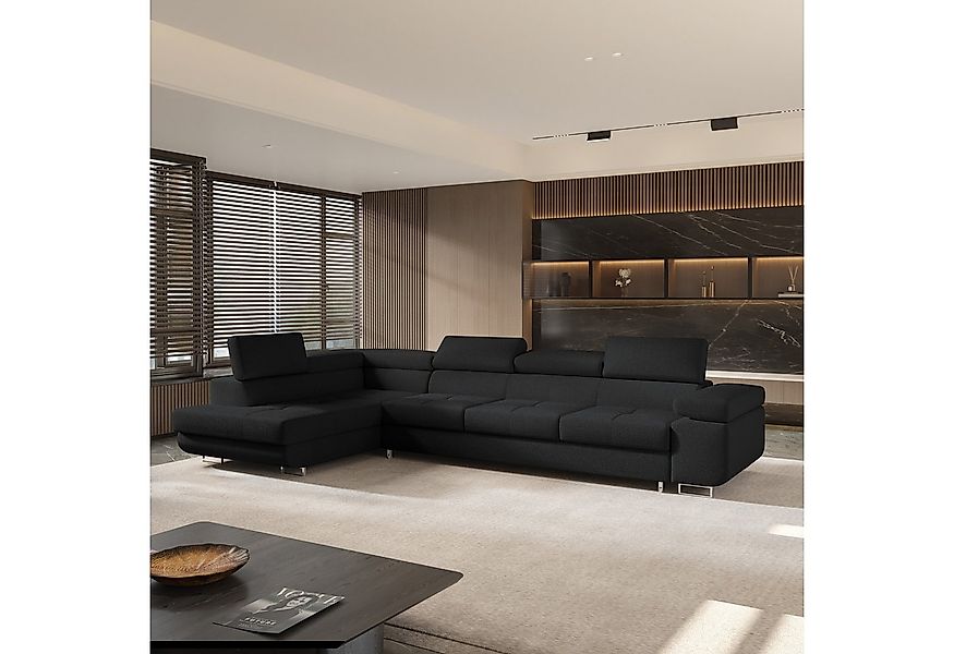 Masseno Ecksofa VICENTE mit Schlaffunktion L-Form, Sofa mit Bettkasten günstig online kaufen