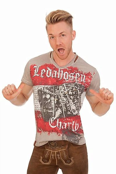 MarJo Trachtenshirt Trachtenshirt Herren - CHARLY AUSTRIA - grau günstig online kaufen