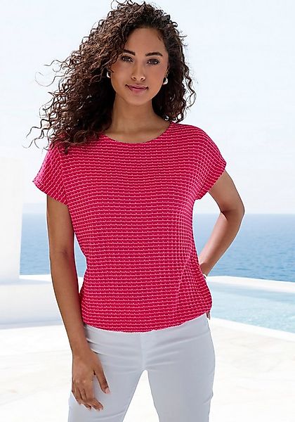 Vivance Kurzarmshirt aus strukturierter Strickqualität mit Gummizug im Bund günstig online kaufen