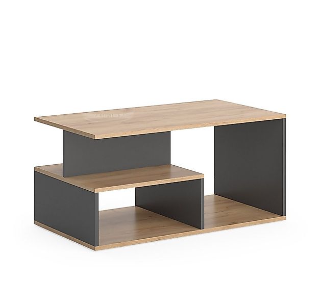 Vicco Couchtisch Hasso, Goldkraft Eiche/Anthrazit, 90 x 49.4 cm günstig online kaufen