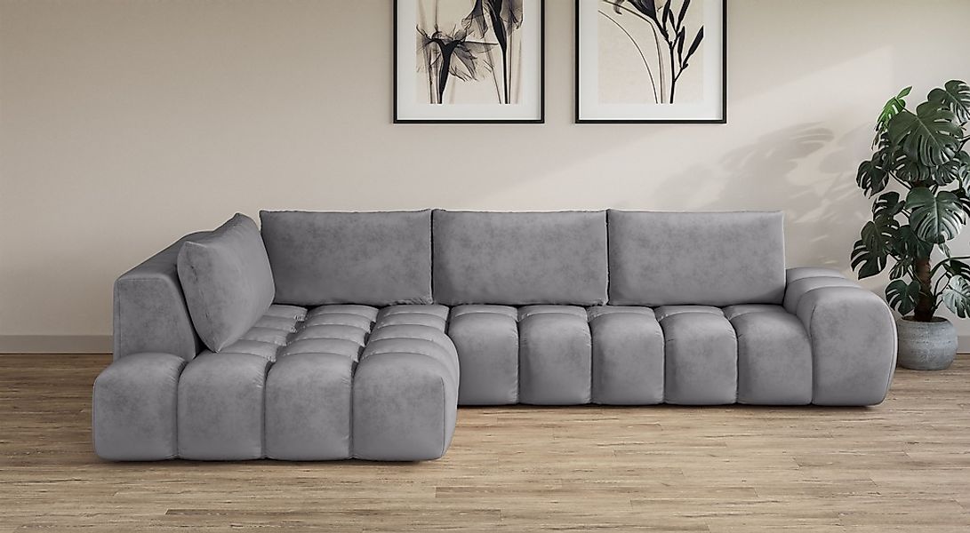 OTTO home Ecksofa "AZITA L-Form, XXL 352 cm Designsofa in Bubble-Opitk" los günstig online kaufen