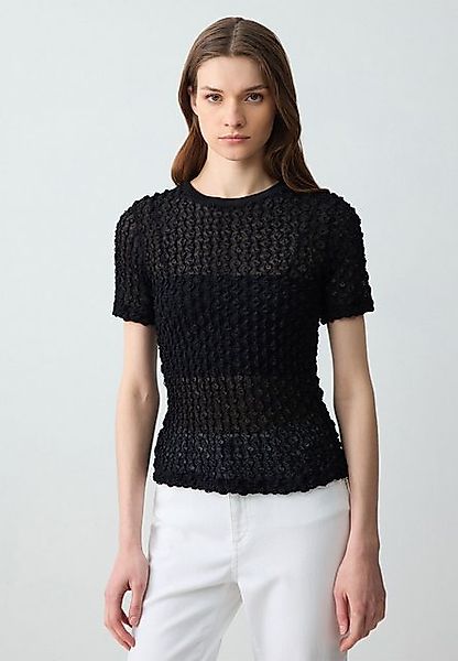 Jimmy Key Strickpullover Slim Fit ronde hals korte mouwen kanten gebreide b günstig online kaufen