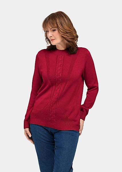 GOLDNER Rundhalspullover "Stehkragenpullover im Zopfstrick" hoher Baumwolla günstig online kaufen