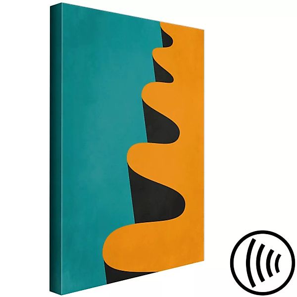 Bild auf Leinwand Modernistische, orangefarbene Welle - geometrische Abstra günstig online kaufen