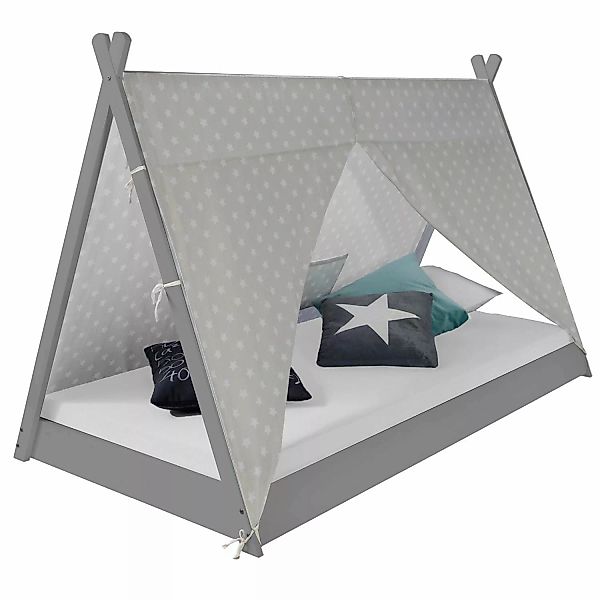 Homestyle4u Kinderbett 90 x 200 cm mit Lattenrost und Matratze in Grau 2085 günstig online kaufen