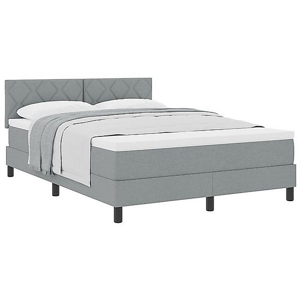 vidaXL Bett Boxspringbett mit Matratze Hellgrau 140x200 cm Stoff (1-tlg) günstig online kaufen