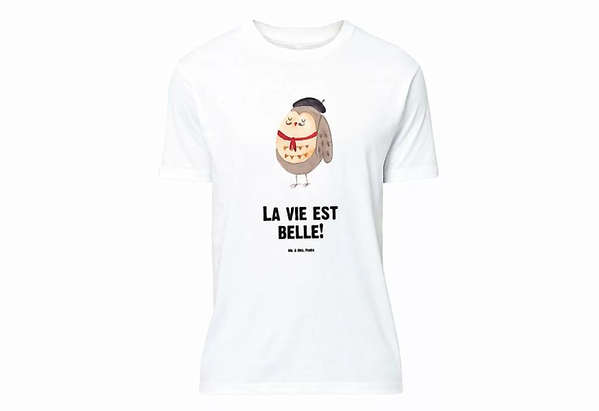 Mr. & Mrs. Panda T-Shirt Eule Französisch - Weiß - Geschenk, Party, Männer, günstig online kaufen