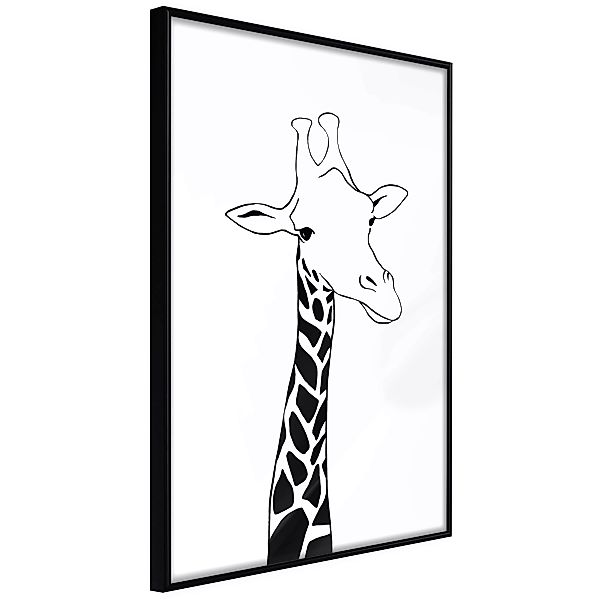 Poster - Black And White Giraffe günstig online kaufen
