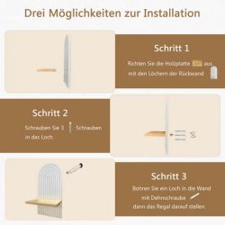 POPOLIC Wandregal 2 Stück Holz Boho günstig online kaufen