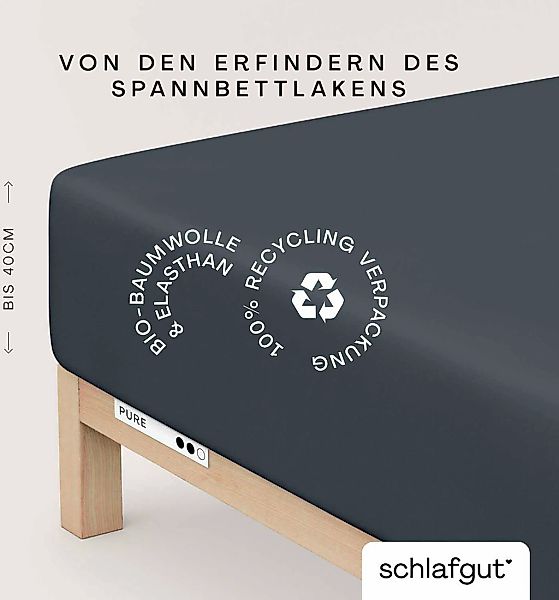 Schlafgut Spannbettlaken "PURE BOXSPRING Bio-Baumwolle mit Elasthan, 170 g/ günstig online kaufen
