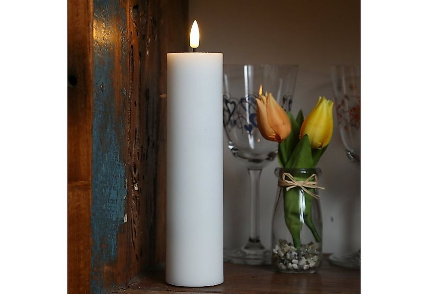 Deluxe Homeart LED-Kerze Mia Deluxe Echtwachs flackernd Wachsspiegel H: 20c günstig online kaufen