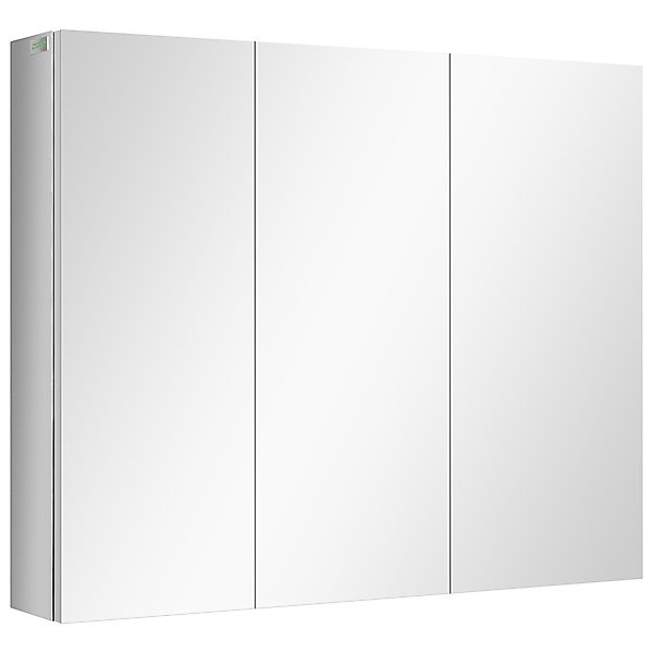 Kleankin Spiegelschrank Badezimmerschrank mit 3 Glastüren günstig online kaufen