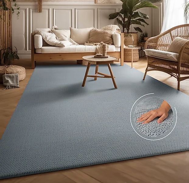 Teppich »Ciney«, rechteckig, 16 mm Höhe, Kurzflor, Hoch-Tief Effekt, Uni Fa günstig online kaufen