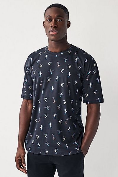 Next Print-Shirt Relaxed Fit T-Shirt mit Stickarbeiten, Kranich (1-tlg) günstig online kaufen