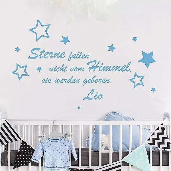 Wunschtext-Wandtattoo Kinderzimmer Wunschtext-Sterne fallen günstig online kaufen