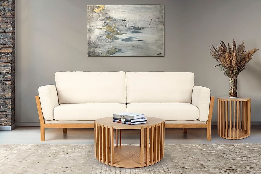 Woodman Couchtisch »Drum, Breite/Tiefe/Höhe: 83/83/42 cm« Holzfurnier aus E günstig online kaufen