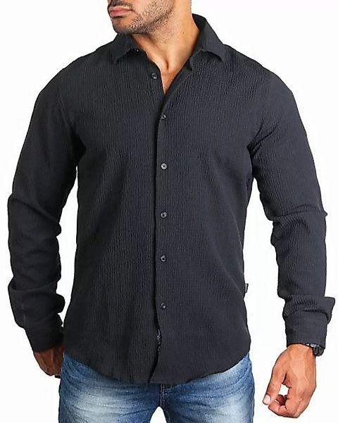 CARISMA Langarmhemd Hemd trendige Riffel Optik retro Look stretch 8596 Regu günstig online kaufen