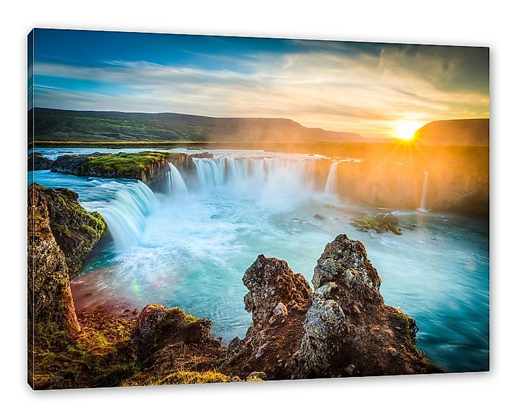 Pixxprint Leinwandbild Wasserfall, Wasserfall (1 St), Leinwandbild fertig b günstig online kaufen