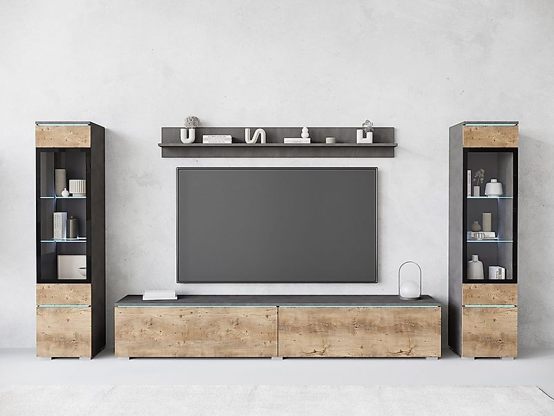 INOSIGN Wohnwand VERA II, Vitrinen Türanschlag wechselbar, (Komplett-Set, 4 günstig online kaufen