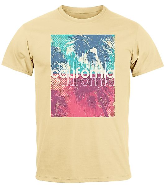 Neverless Print-Shirt Herren T-Shirt Top California günstig online kaufen