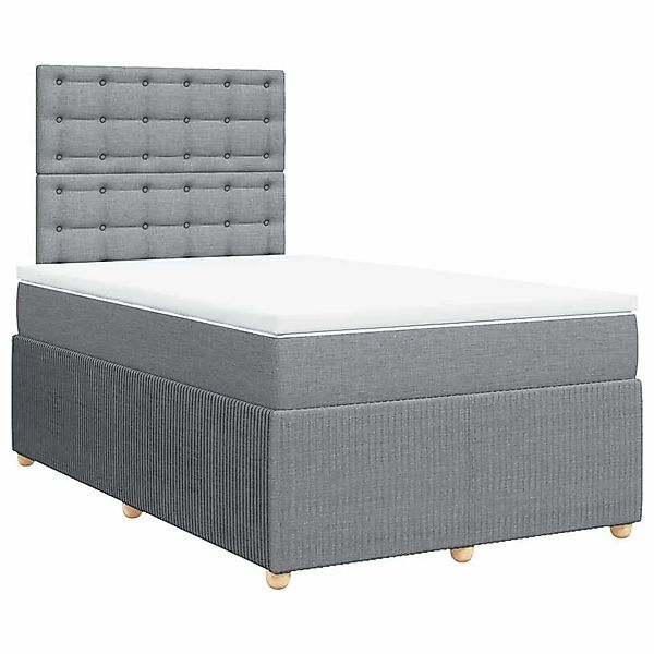 vidaXL Boxspringbett mit Matratze Hellgrau 120x190 cm Stoff 3294309 günstig online kaufen