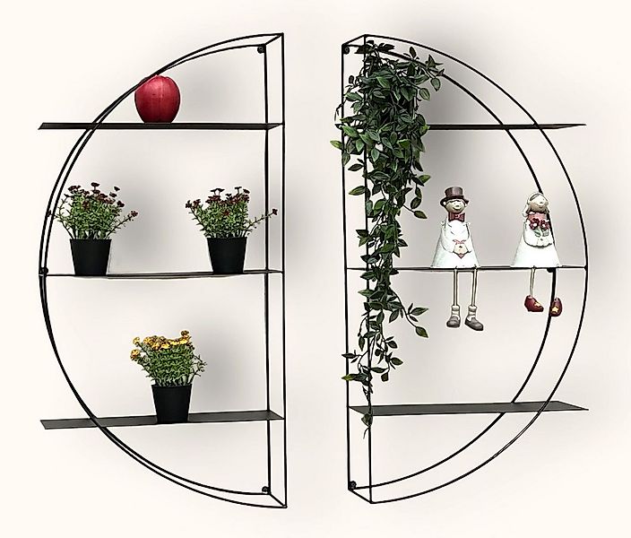 DanDiBo Wandregal Metall Schwarz Rund Wandmontage 80 cm Modern Wand günstig online kaufen