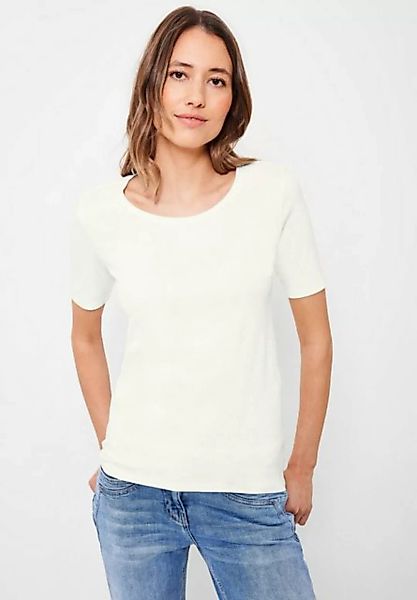 Cecil T-Shirt Cecil T-Shirt einfarbig in Vanilla White (1-tlg) Nicht Vorhan günstig online kaufen