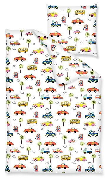 JACK Babybettwäsche 100x135cm Auto Feuerwehr Bus günstig online kaufen